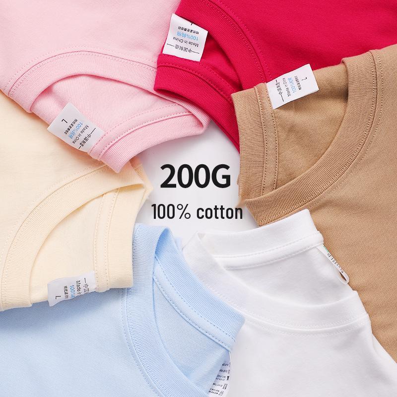 Women's Casual Drop Shoulder Short-Sleeve T-Shirt - 200g Pure Combed Cotton Summer Base Layer.