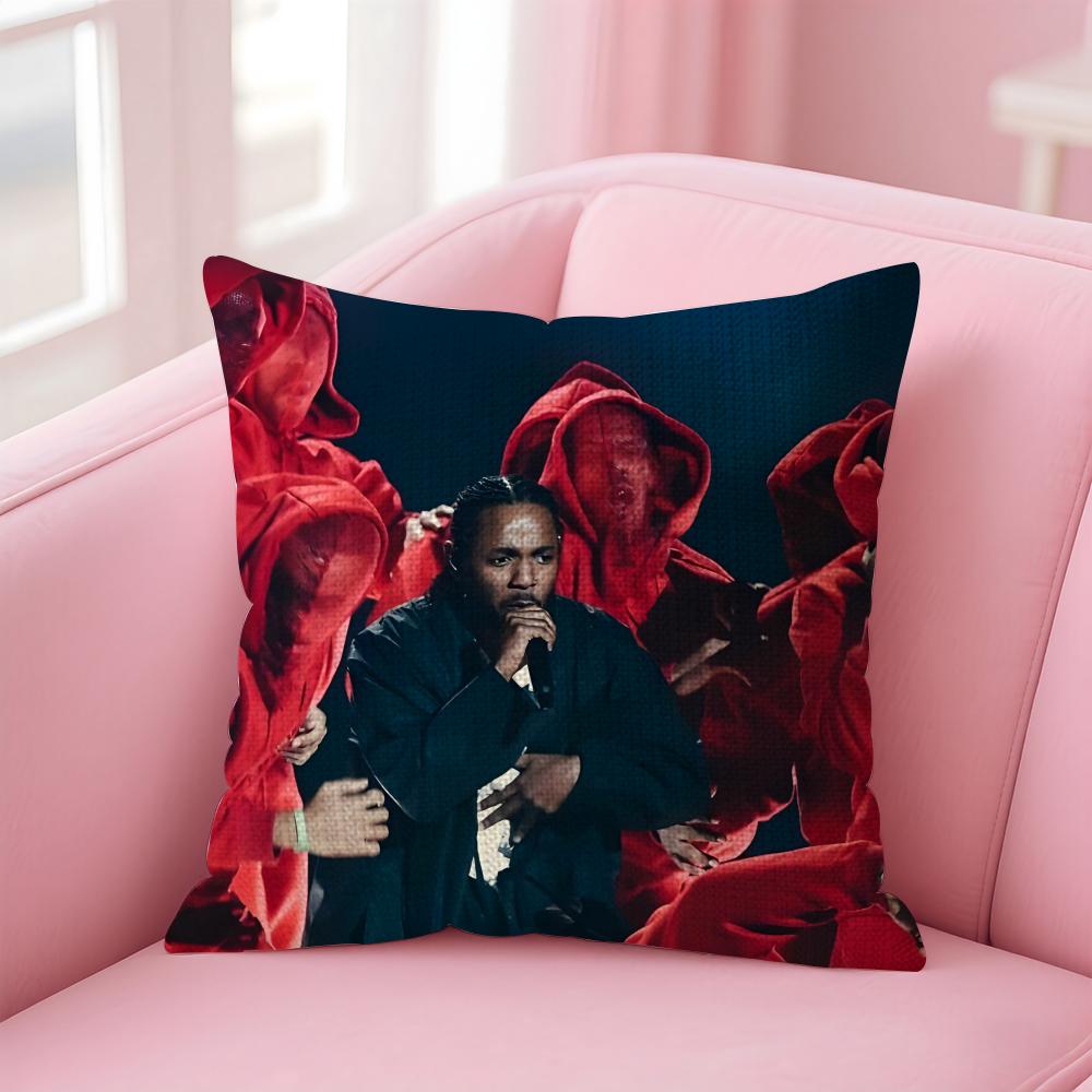 

KKendrick LamarR Rapper Cushion Cover Natural Linen Pillow Case DoubleSided Print Decorative Sofa Pillowcase Home Decor Gift 30x30cm