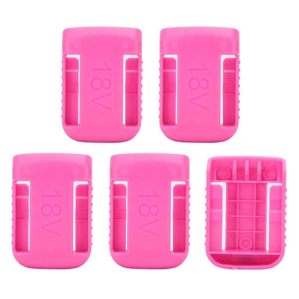 5pcs 14V‑60V Battery Mount Holder Storage Shelf Rack Stand Slots Hanger Buckle Pink