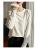 Women's High-End New Chinese Style Round Neck Warm Base Layer Top for Autumn and Winter Fashion