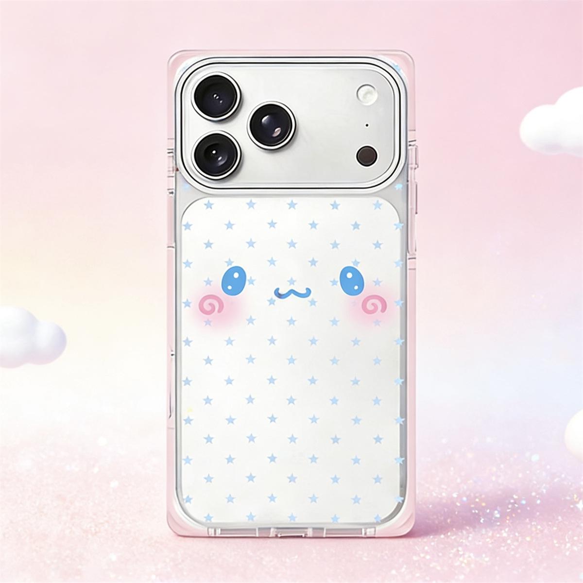 

Cartoon Crystal Square Cute Expression Case for iPhone 15/16 Pro Max/17 17Pro