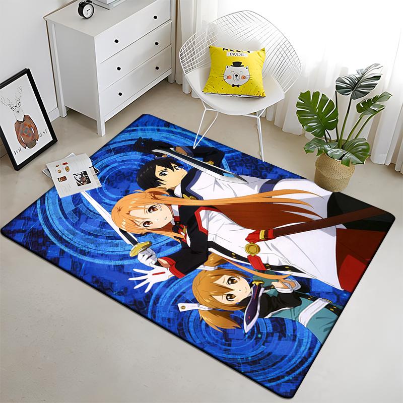 Hot Anime SAO Sword Art Online Modern House Living Room Floor Matte Bedroom Carpet Art Poster Mat Pattern Decorative Square Rug