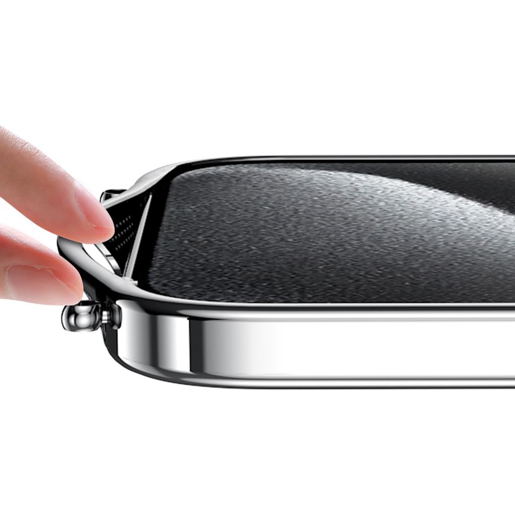 SULADA Für iPhone 16 Pro Hülle Galvanisiert Ultra Klar Weiche TPU Handyhülle mit PU Handschlaufe