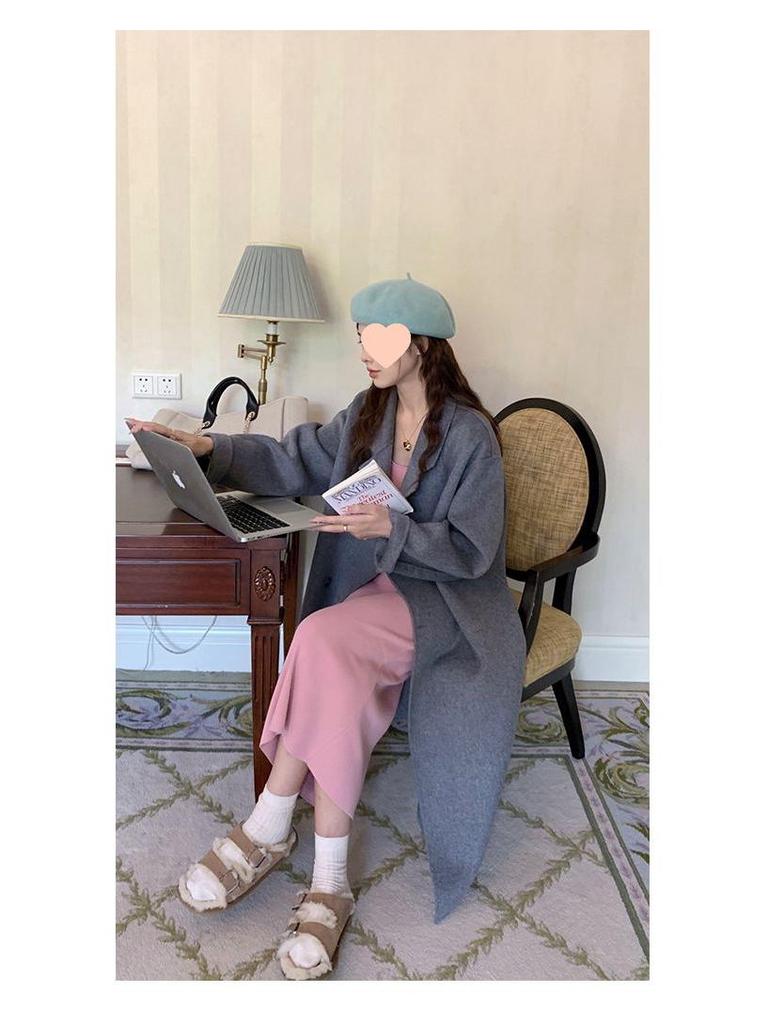 Oatmeal Woolen Coat: 2025 Autumn/Winter Korean Style Loose Mid-Length Bestseller Jacket