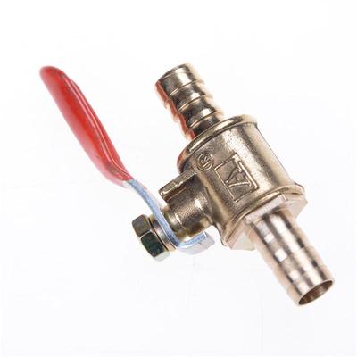 Valvola a sfera a globo per tubo flessibile da 8 mm e 5/16 ", attacco dritto in ottone per acqua/aria/carburante