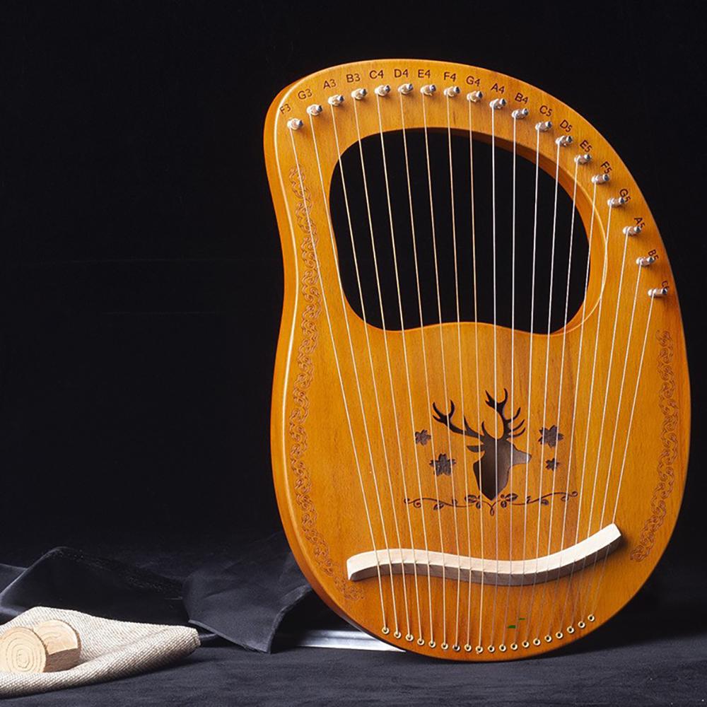 21 Saiten Lyra Harfe 19 16 Saiten Mahagoni Fichtenholz Tragbare Harfe Klavier Musikinstrument Mit Ersatzsaiten