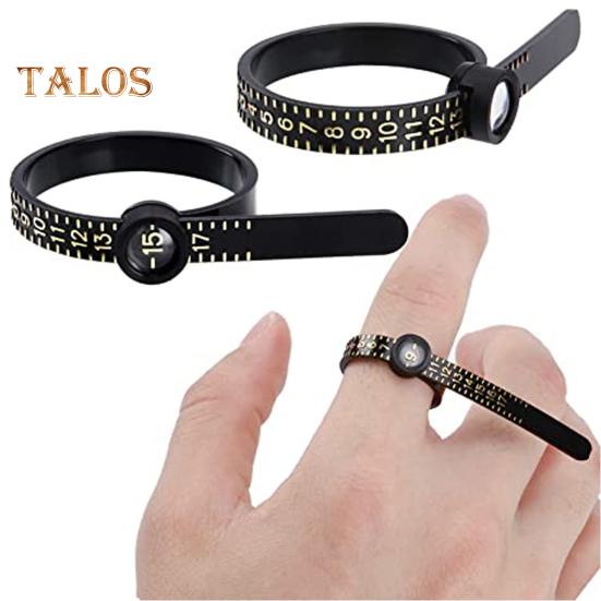 2 Pcs Ring Sizers with Magnified Glass for Convenient Reading Accurate Scale 1-17 Ring Measuring Belt Reusable US Finger Size Gauge Jewelry Sizing