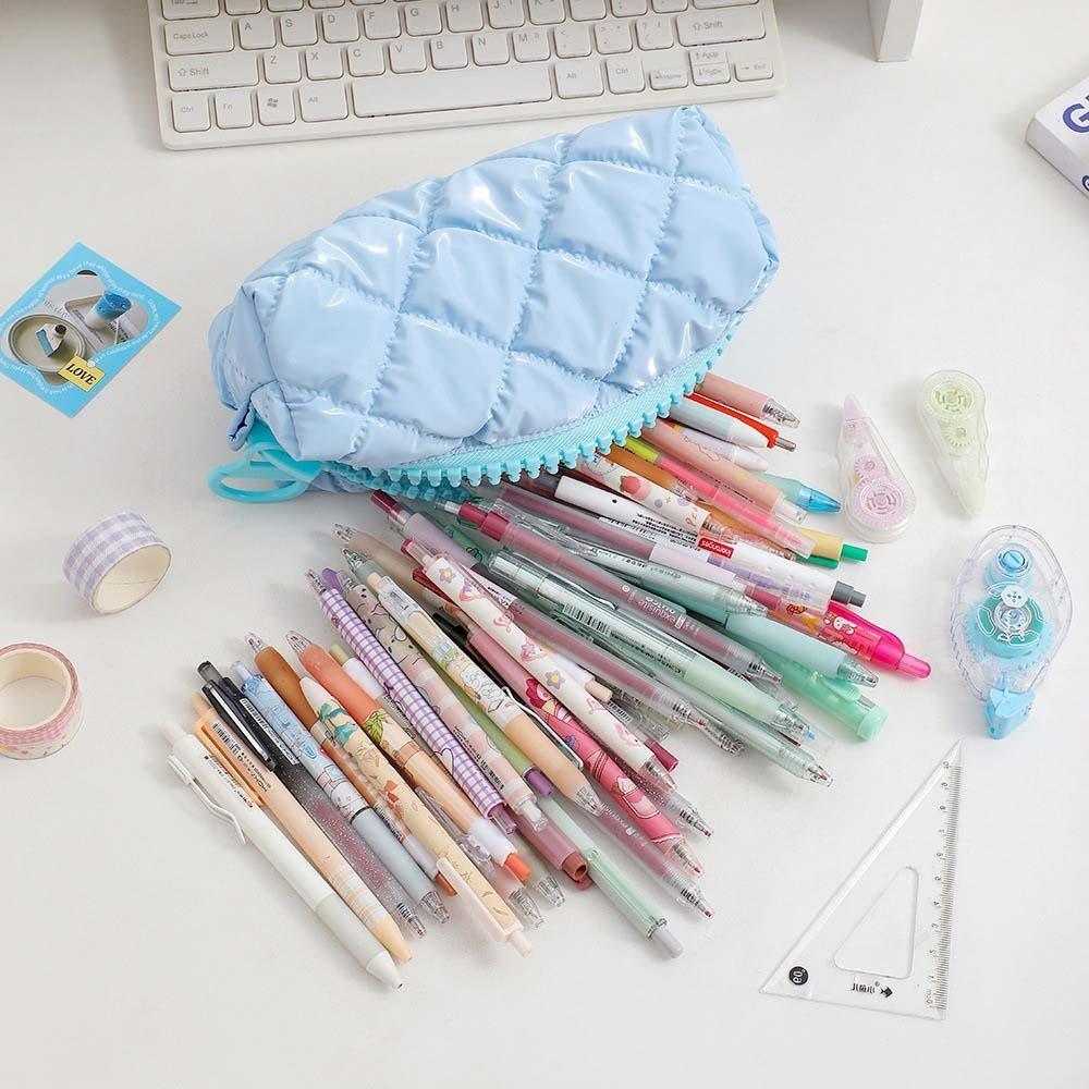 Stationery Organizer Large Pen Bag Candy Color Pencil Case Cosmetics Storage Stationery Bag  School