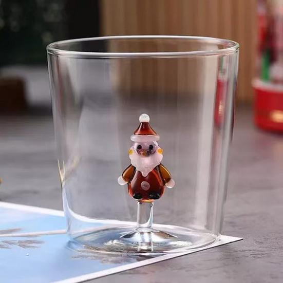 3D Sklenice na vánoční stromeček z vysoce borosilikátového skla, sklenice na víno na džus, koktejly, slavnostní párty nápojové sklo pro sváteční oslavy