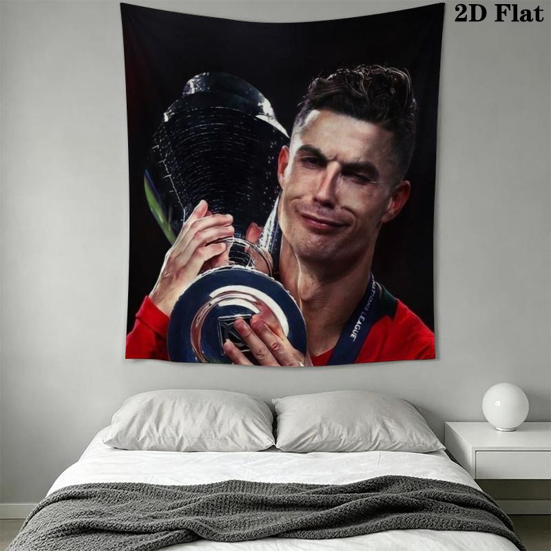 C Ronaldo Wall Tapestry Aesthetic Wall Hanging Printed Fabric Blanket Decorative Tapestries for Bedroom Living Room Home Decor