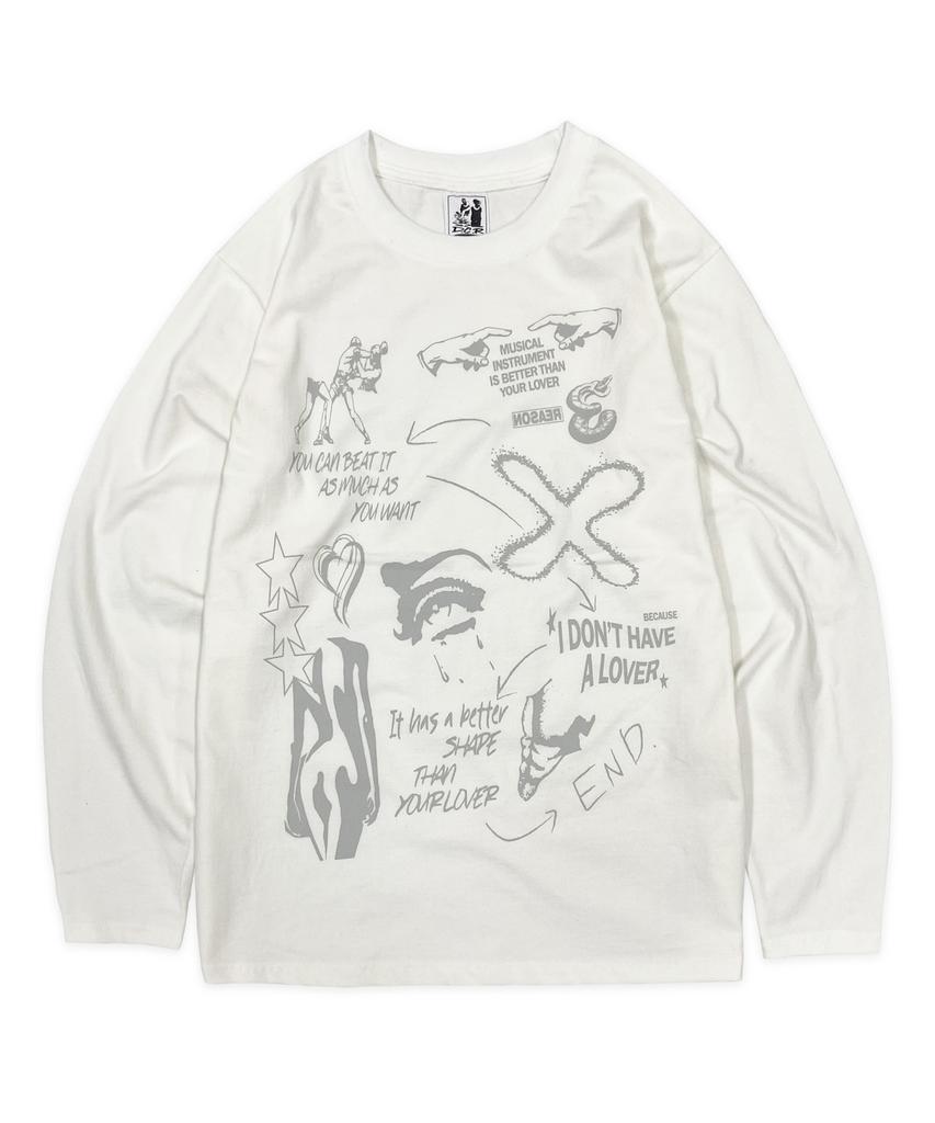 DEFYCLUBROBBERS 3 Reason Long Sleeves (White Gray)