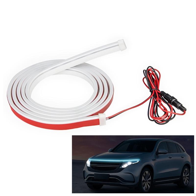 

Exterior Car LED Strip Lights Flexible Car Hood Light Strip Daytime Running Light Compatible for Car SUVs Trucks 1
