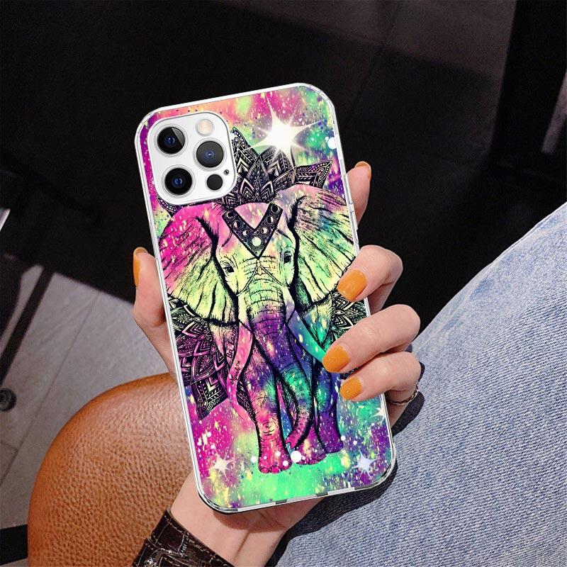 Elephant Mandala Aztec Phnoe Case for Iphone 17 Air 16 16E 11 12 13 Mini 14 Plus 15 Pro Max 7 8 + SE 2020 Phone Cover Coque