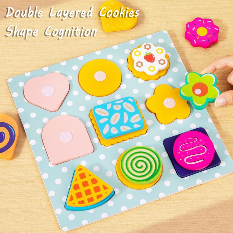 Kids Wooden Kitchen Toy Pretends Play Cutting Pizza Game Simulation Make Cookies Dessert Food Creative Education Toys Girls Gift