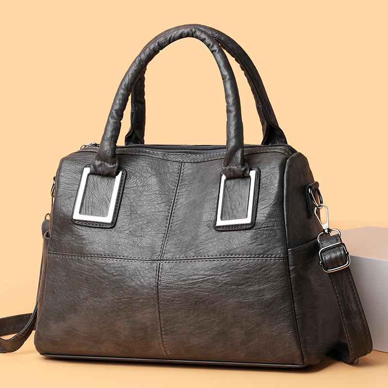 Chic Women's Leather Top-Handle Bag Versatile Crossbody Purse for Daily & Casual Use