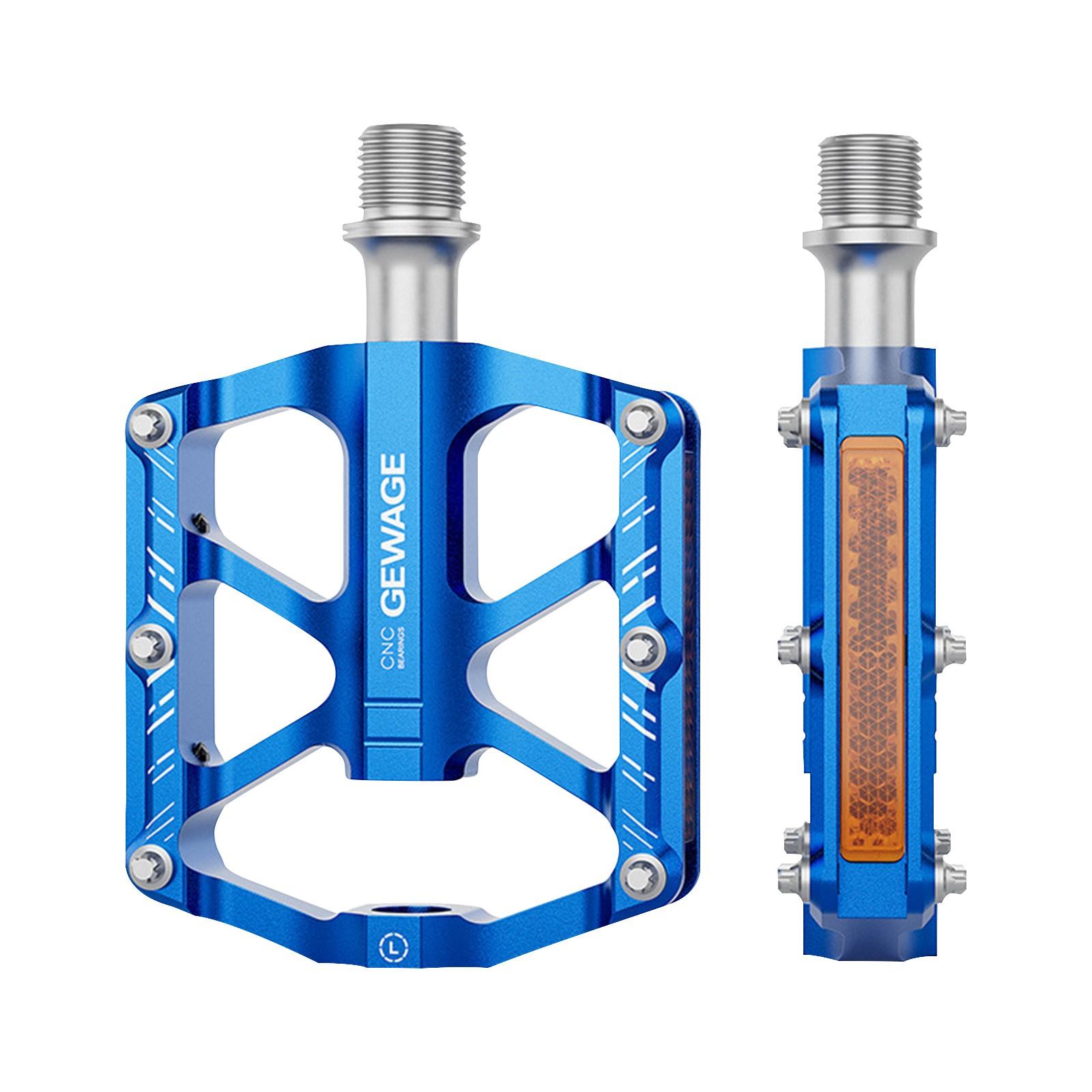 

Велосипедные педали - Велосипедные педали с отражателями - Педали с 3 герметичными подшипниками Широкие педали для горного велосипеда, BMX, шоссейного велосипеда One Size синий