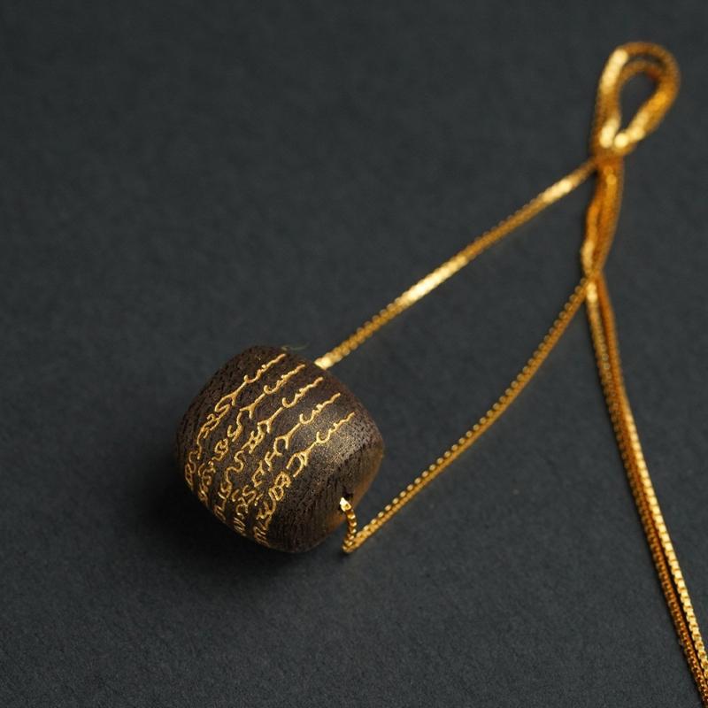 

Natural Vietnamese Nha Trang Chinan Agarwood Five Warp Barrel Beads Pure Handmade Pendant