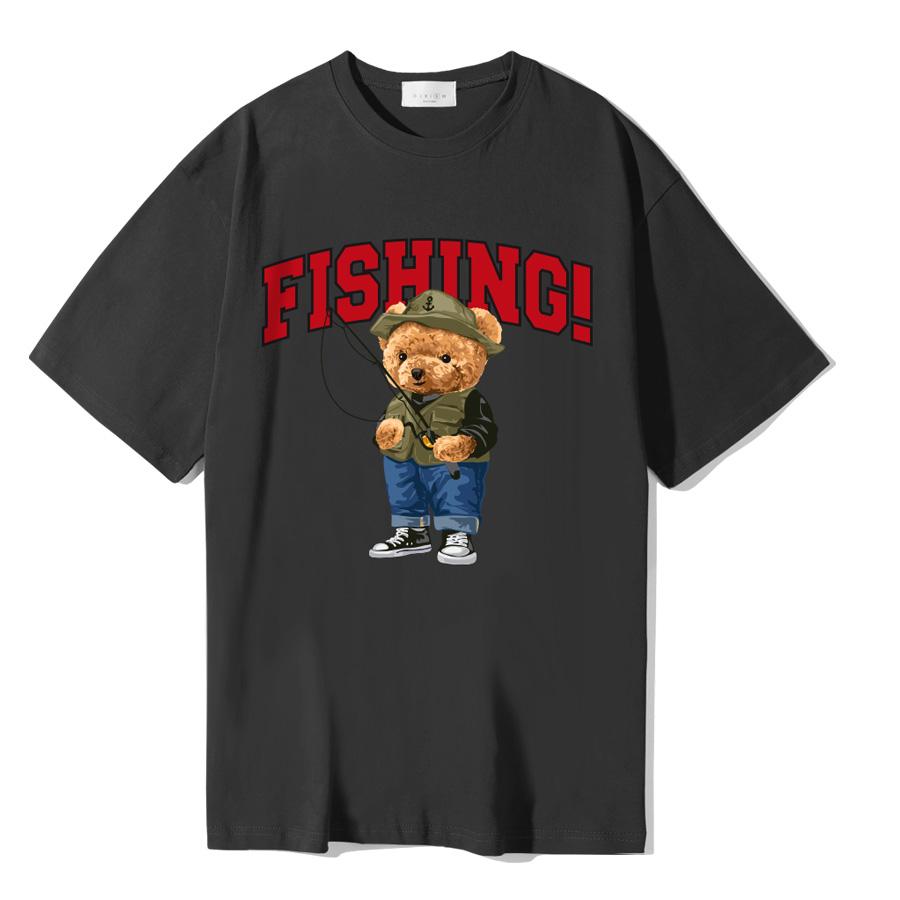 Yda Fishing Teddy Bear Oversized Short Sleeve T-Shirt_Ltss002Bk Black/M
