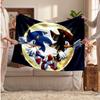 Sonic the Hedgehog Printed Flannel Blanket, Skin Friendly Warm Throw for Indoor Couch Bed Daily Use