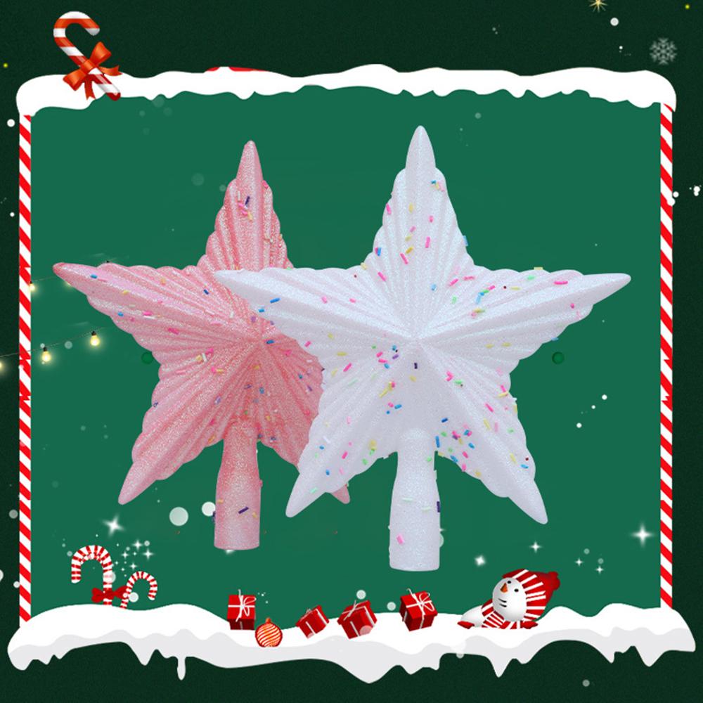 Christmas Pink Pentagon Top Star Tree Topper Exquisite Star Xmas Tree Small Christmas Star Topper Christmas Decorations
