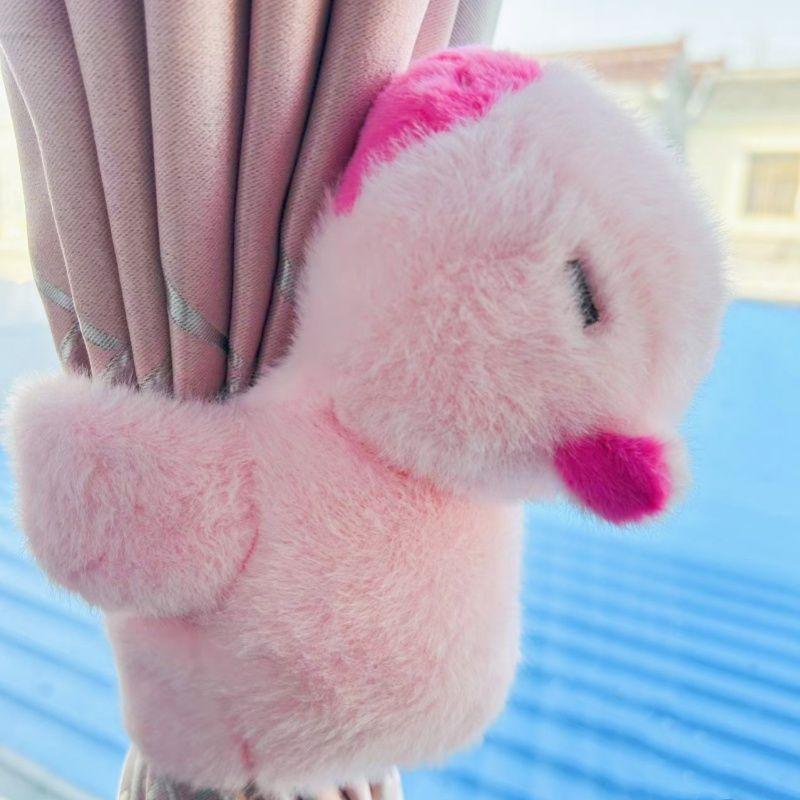 Capibara Plush Curtains Strap Fixed Pair of Decorative Dolls Bedroom Living Room Creative