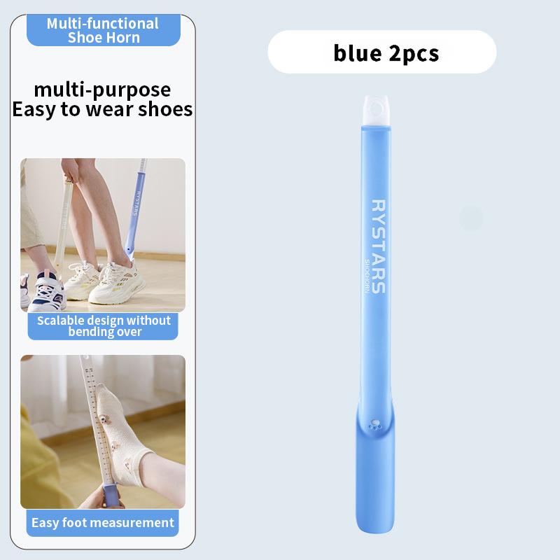 Extendable Shoe Horn with Scale, Bend-Free for Pregnant Women & Elderly, Multifunctional Home Hanging Shoe Helper