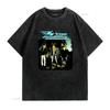 Vintage Retro Zz Top Rock Band Group Portrait Print Casual T Shirt Vintage Washed Top For Everyday Wear Versatile Soft Graphic