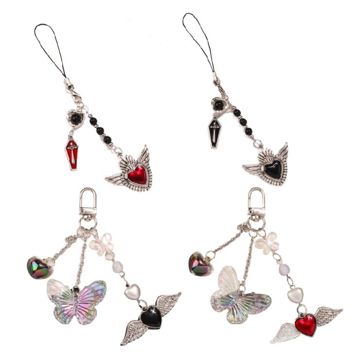 Versatile Phone Strap Angel Keychain Pendant Fashionable Heart Phone Lanyard