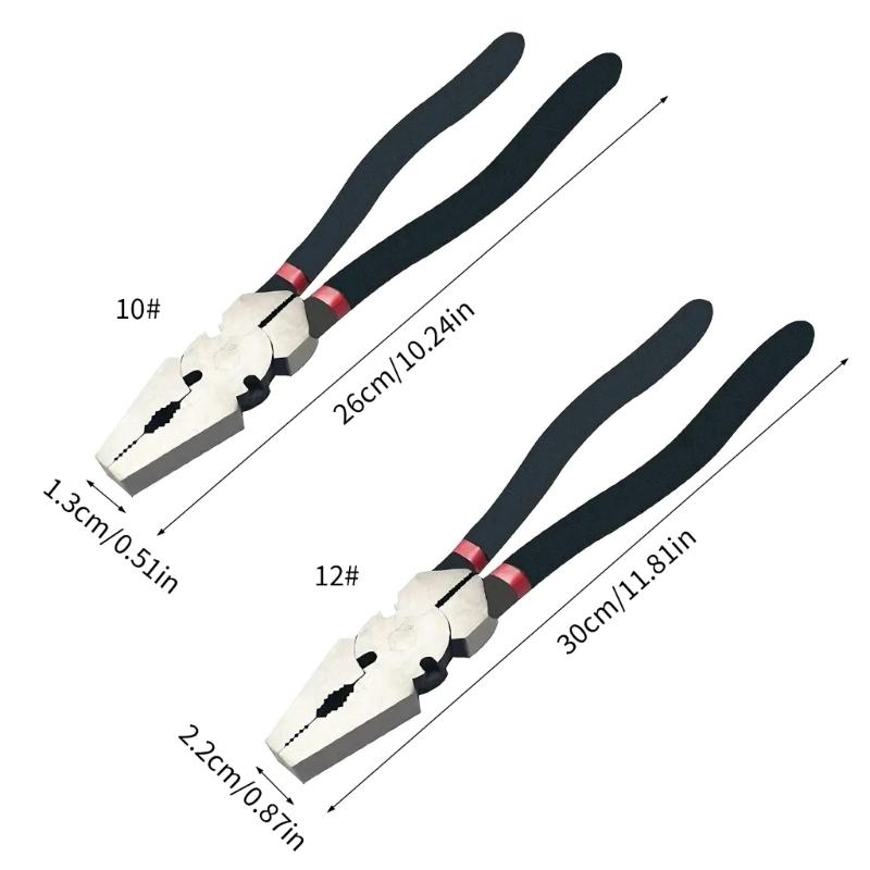 Multipurpose Hand Tool 10/12 Inch Carbon Steel Fence Pliers Wire Cutters With Anti Slip Grip For Industrial And Home Use