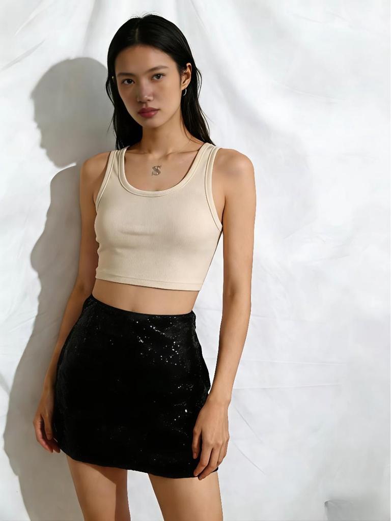 2026 Spring/Summer Sequin Bodycon Mini Skirt - European & American Style
