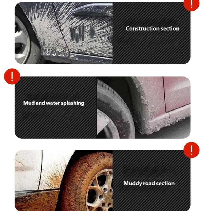 Vehicle Front Rear Wheel Tire Mud Guard Set for Cars with EVA Composite Panels, Metal Mounting Plates, and Lower Body Road Debris Control for Daily