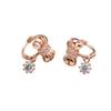 Exquisite Russian 585 Purple Gold Smart Zircon Earrings Fashionable Rose Gold Plated Niche Ins Bow Earrings