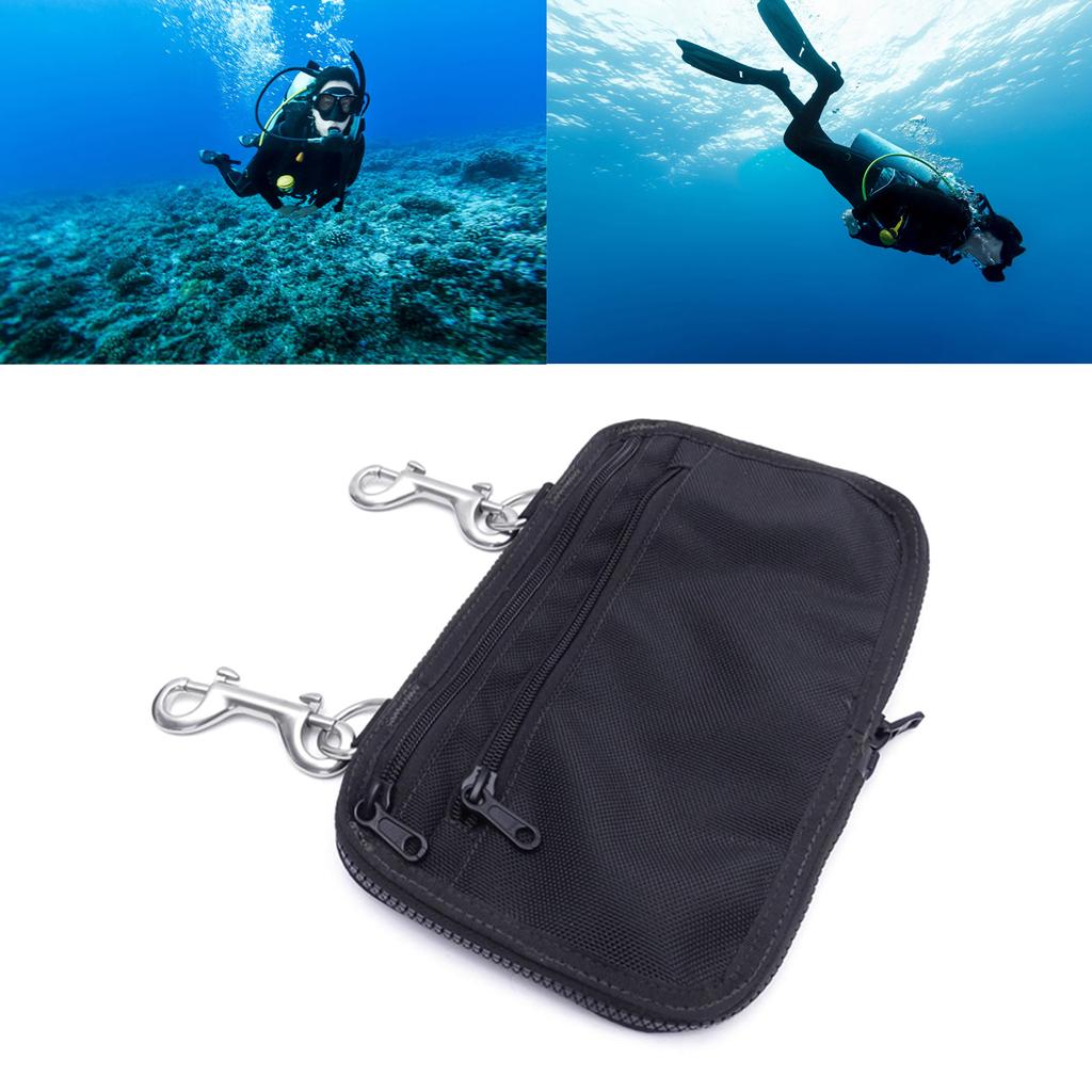 Diving Side Mount Storage Pocket Bag with Double Ended Hook Diving Sidemount Storage Pouch Snorkeling Accessories