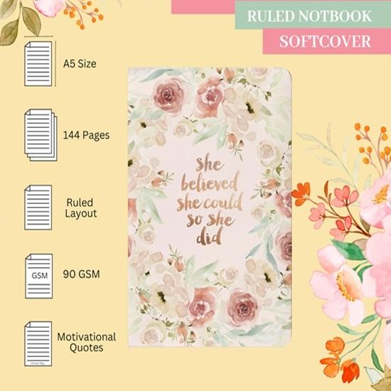 

Тетрадь-журнал А5, 144 линованные страницы, 90 г/м², мягкая обложка натурального оттенка