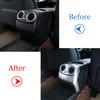 For Mercedes Benz E Class W213 2016-2020 Carbon Fiber Style ABS Plastic Rear Row Armrest Box AC Vent Cover Trim Car Accessories