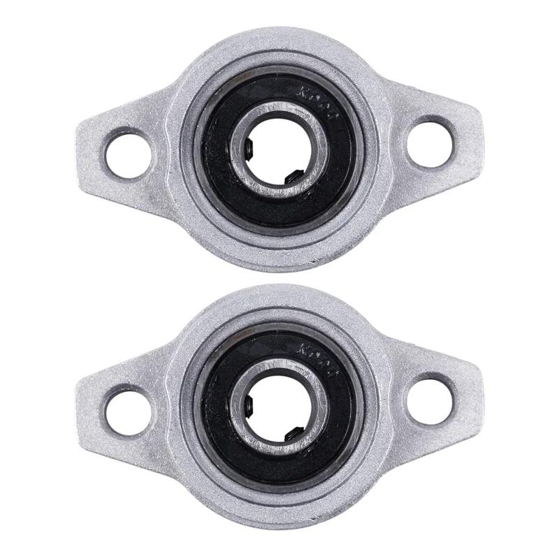 For Popular 2pcs KFL000 Bore Inner 10Mm Flange Ball Mounted Pillow Block Bearings Popular