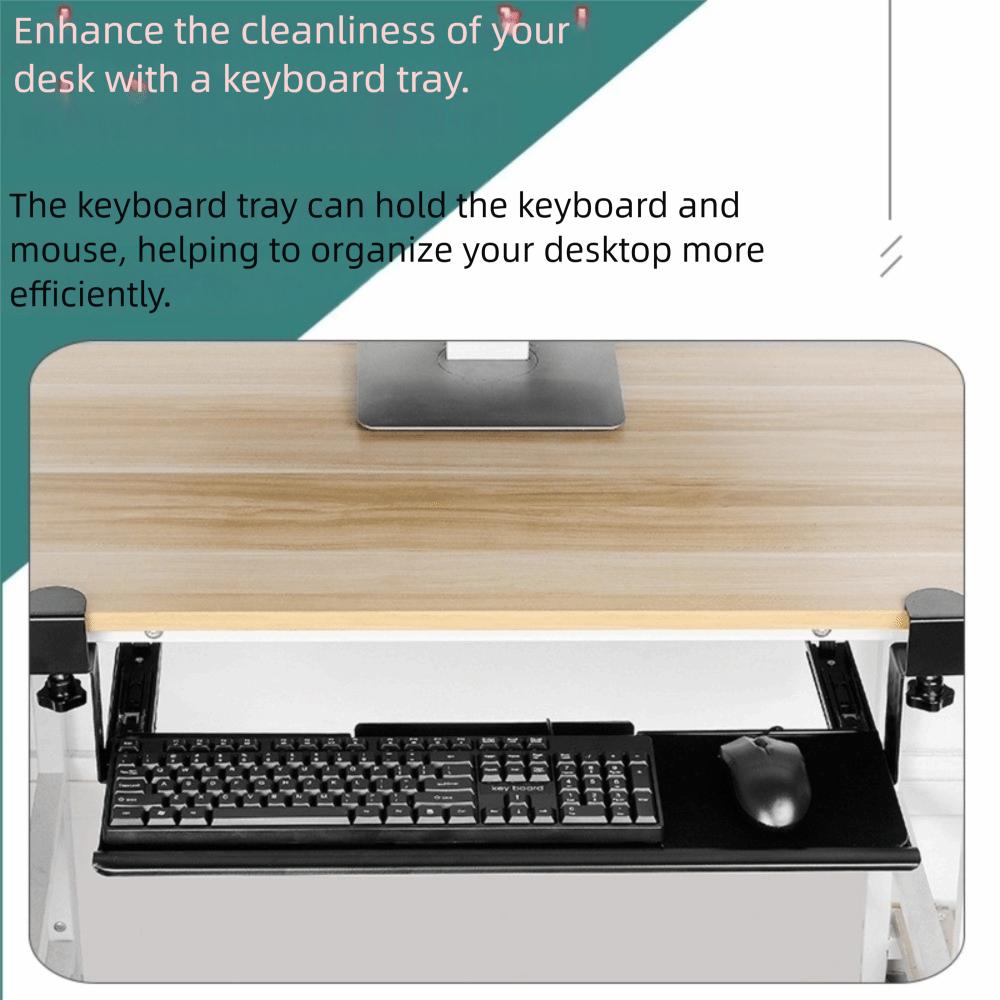 Waterproof Keyboard Tray No Perforation Clamping Type Tray Adjustable Keyboard Holder  Office Use