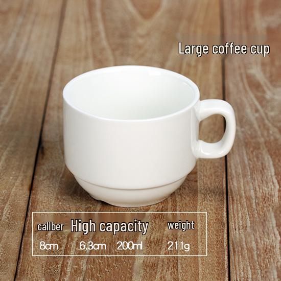 Elegant White Ceramic Coffee Cup & Saucer Set with Spoon – Ideal for Home or Hotel Use