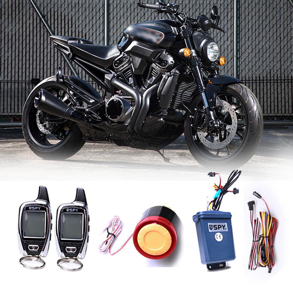 Motorcycle Anti-Theft Alarm System 2-Way LCD Alarm Wireless Remote Engine Starter Stop with Remote