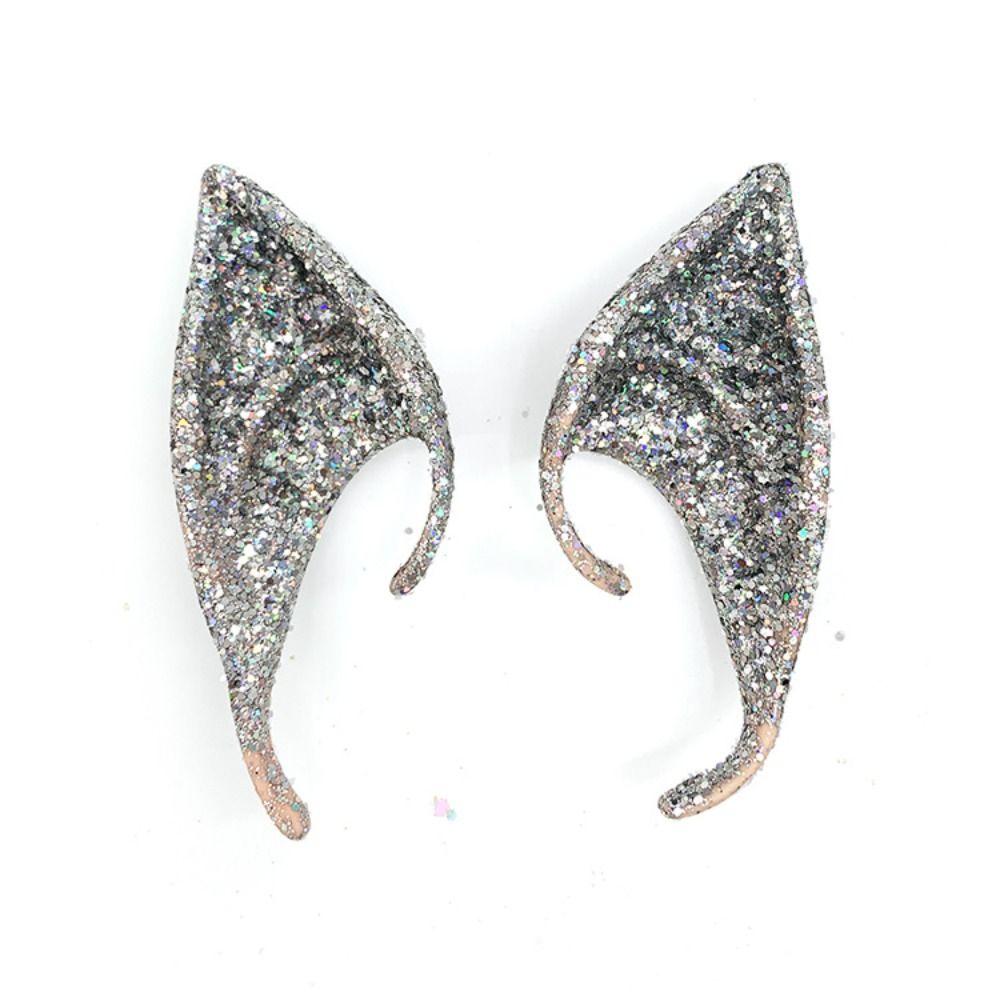 Ear Cuff Jewelry Glitter Latex Ears Women Cosplay Accessories Angel Elf Ears Imitation Makeup Props
