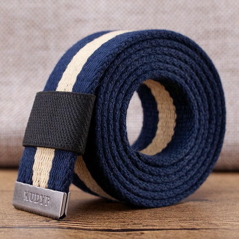 Men's Canvas & Leather Double Ring Stretch Belt