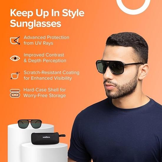 Intellilens Pilot Polarized & UV Protected Sunglasses For Men & Women| Gogle dla mężczyzn i kobiet