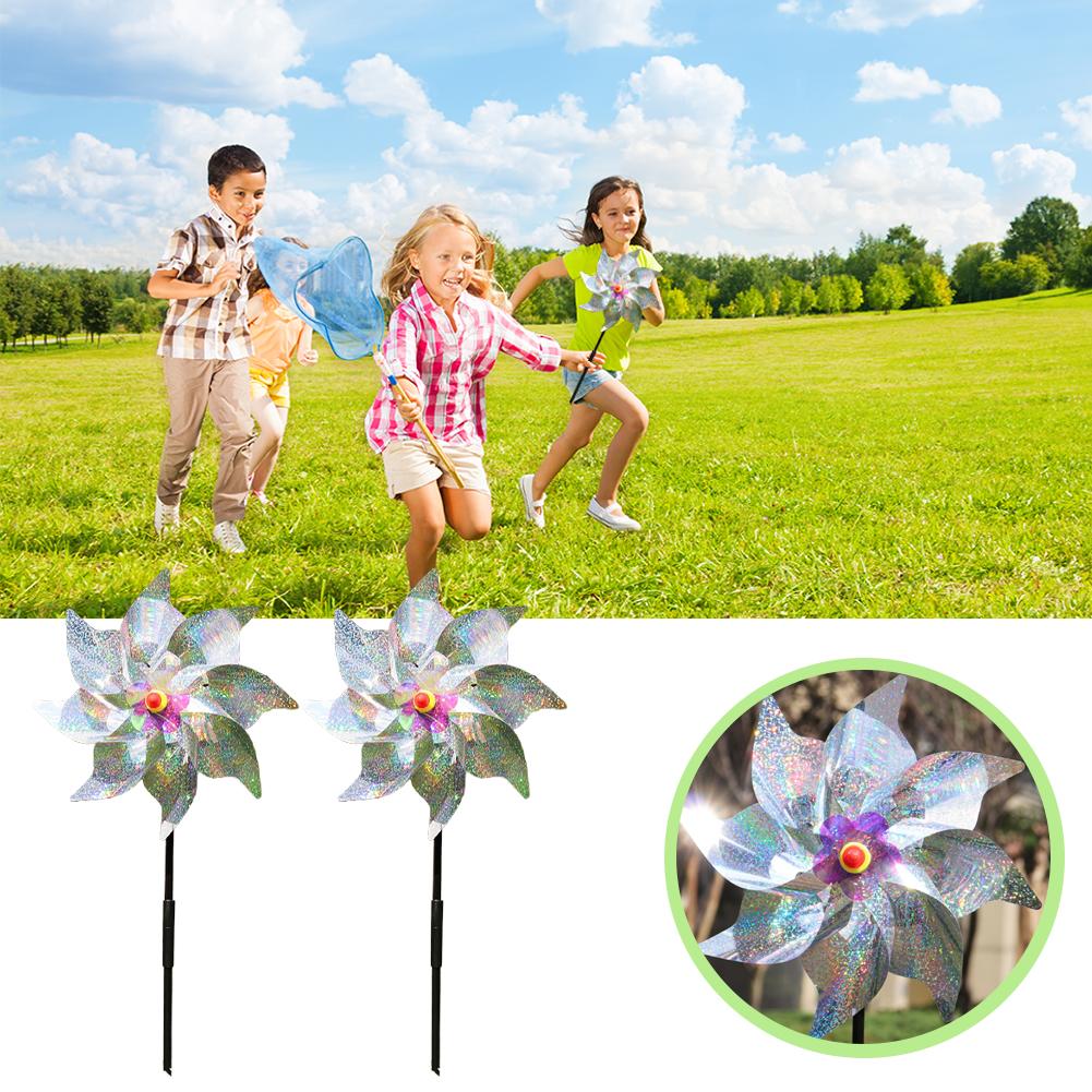 Material Easy Installation Windmill Multi-Purpose Decoration Windmill Sparkling Octagonal Laser Windmill Dur-able Outdoor