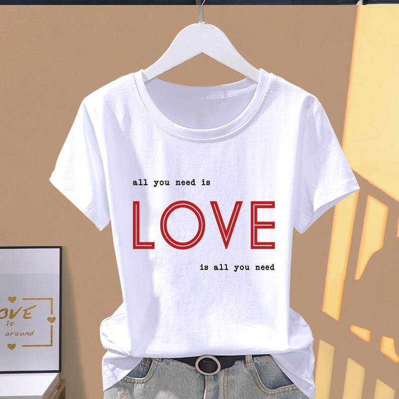 (Asian Size) sweet flower cute Women's Top Short Sleeve T-shirts O-neck Casual Clothing Fashion Female T shirt Printed Graphic Tee