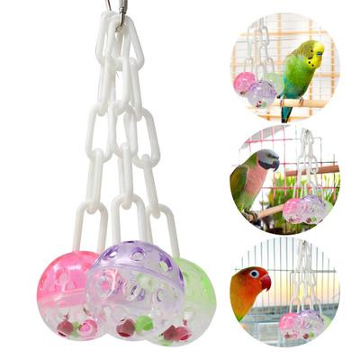 Parrot Toy Colorful Bell-Ball Hanging Cute Bird Chew Toy Cage Toy for Cockatiel Parakeet