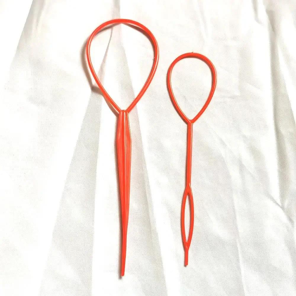 2Pc/Set Plastic Ponytail Creator Loop Pony Topsy Tail Clip Hair Accessories Braiding Maker Styling Tool for Women Girl Black New