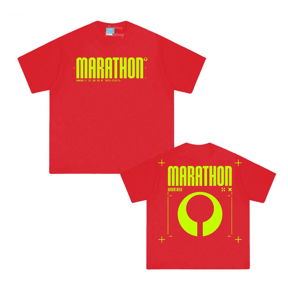 Marathon-T-Shirt 2026 Neues Schießspiel-T-Shirt Lässige T-Shirts Grafischer Druck T-Shirts Ärmel Sommer 100% Baumwolle Rund Harajuku T-Shirt
