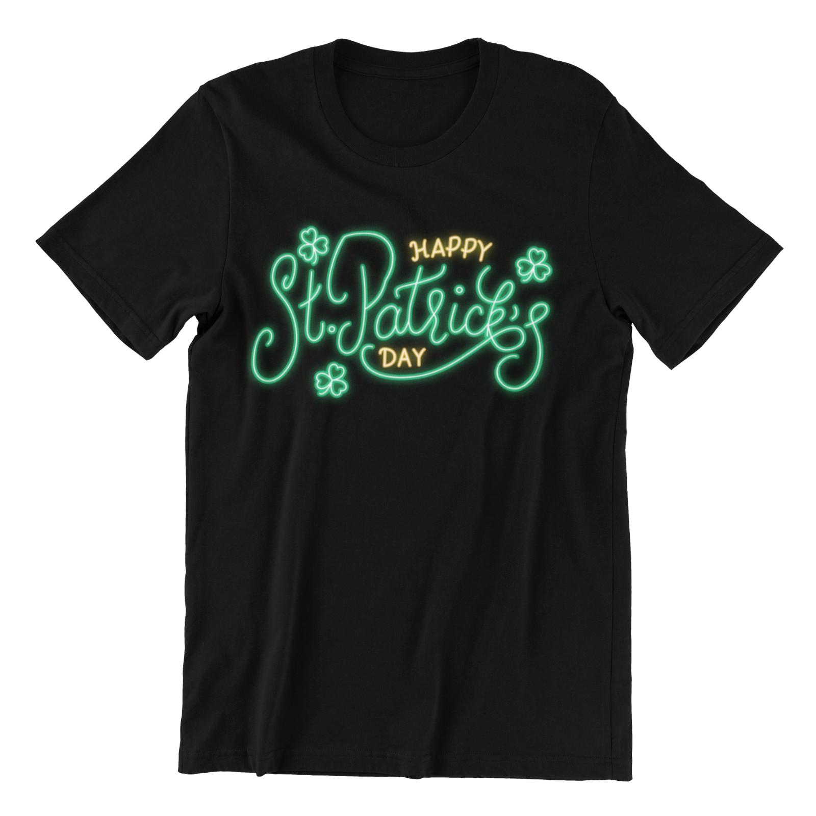 Happy St Patricks Day IRISH T-Shirt Mens Womens Tees Top Mens Womens Baby - IRELAND Neon Sign 4XL