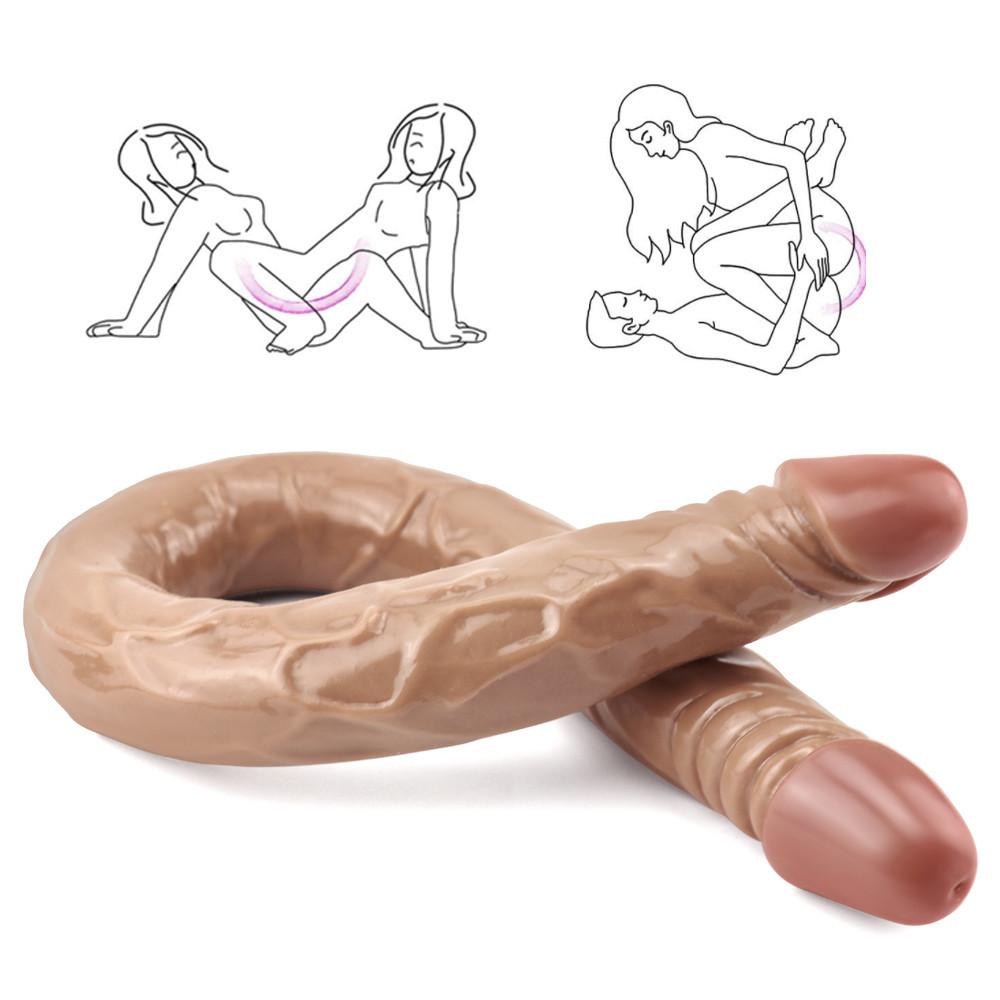 Dildo RUNYU Double Long Realistic Dildos Cock Vaginal Anal Plug Adult Products Penis For Women Sex Toys