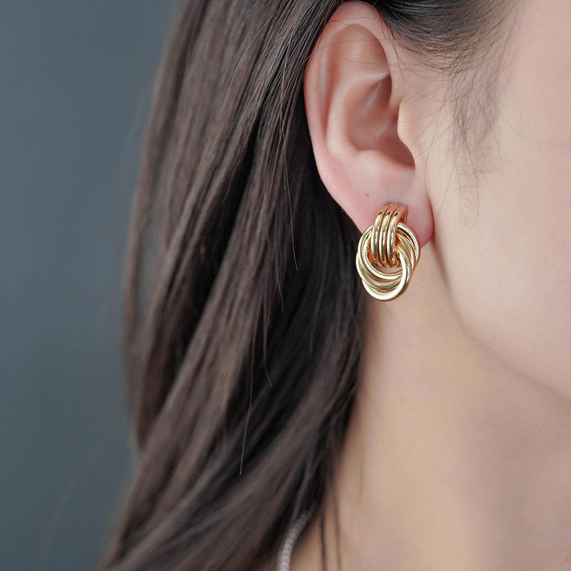 Elegant Knot Design Summer Earrings For Women Minimalist Dainty Studs Unique Fashion Jewelry